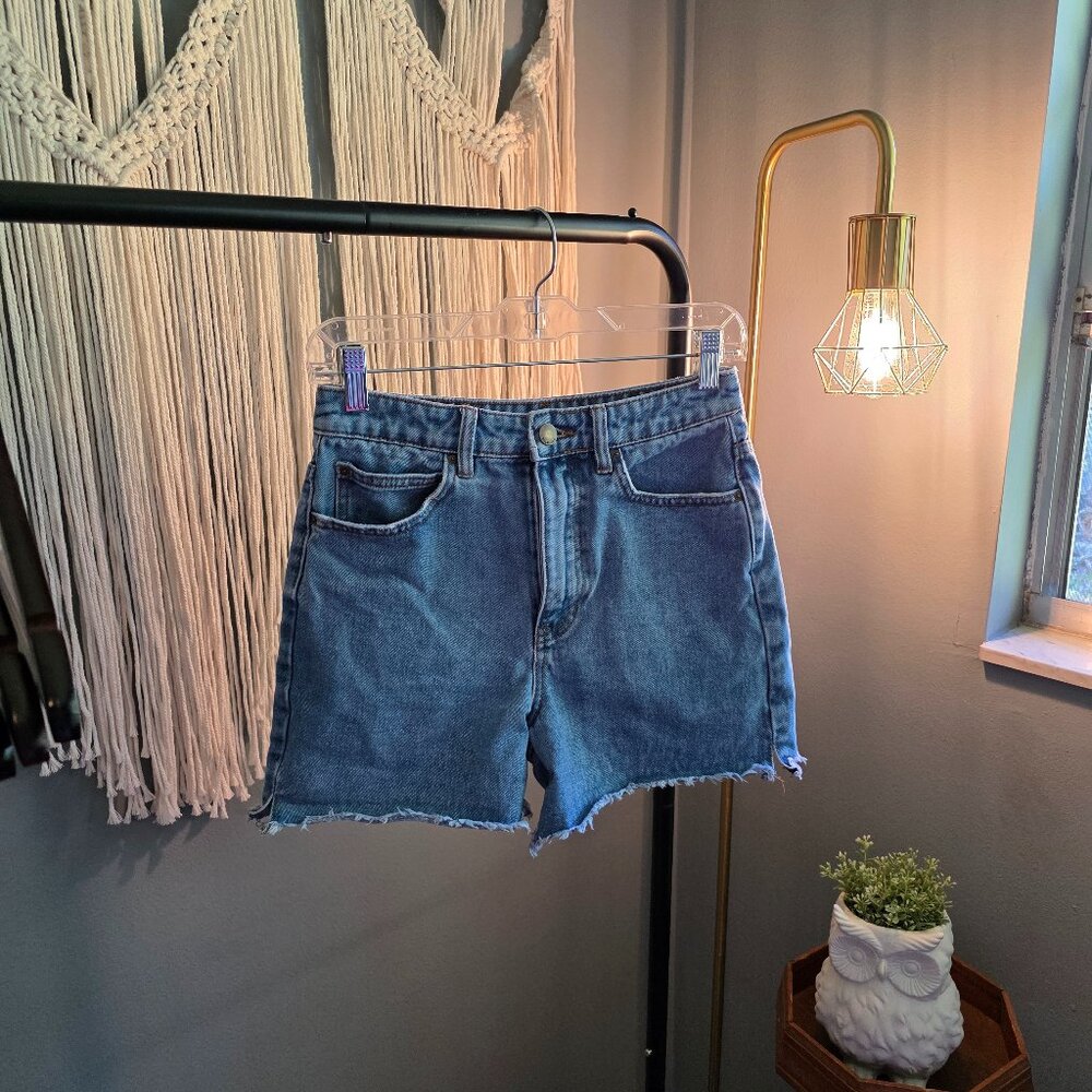 🌴 Billabong x The Salty Blonde Denim Shorts | Raw Hem Palm Embroidery | Size 26
